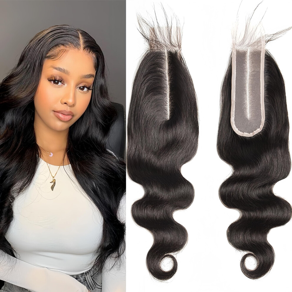 Czrleaty Unisex Brazilian Body Wave 2X6 Hd Lace Closure With Baby Hair Deep Middle Part Human Hair Swiss Lace Bleached Knots (18)