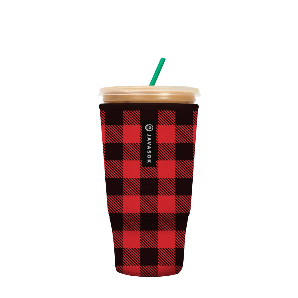 Sok It Java Sok Isolierte Neopren-Becherh Lle F R Eiskaffee Und Kalte Limonade (Buffalo Check Xxlarge: 44 48 Oz)-image