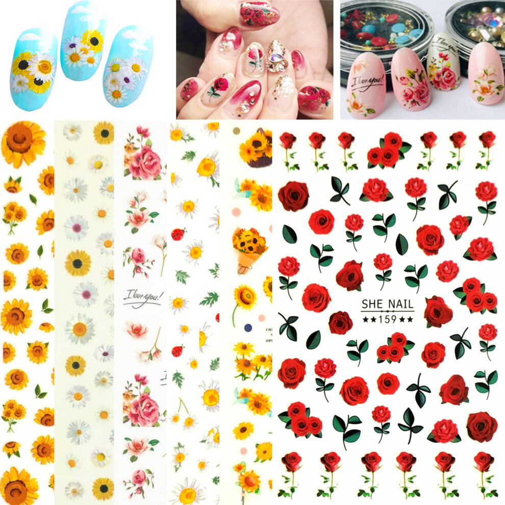 Autocollants pour nail art     fleurs - Autocollants pour nail art