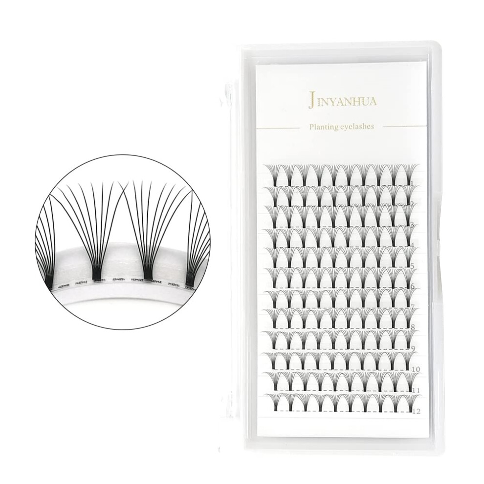 Jinyanhua Premade Eyelash Fans Extension 8-15Mm Length 4D/5D/6D/7D/8D 0.07Mm Short Stem Handmade Fans Premade Professional Eyelash Extensions Faux Min