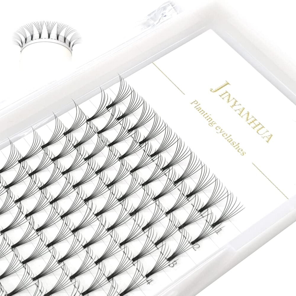 Jinyanhua Premade Eyelash Fans Extension 8-15Mm Length 4D/5D/6D/7D/8D 0.07Mm Short Stem Handmade Fans Premade Professional Eyelash Extensions Faux Min