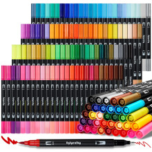 Eglyenlky gekleurde markers voor kleurboeken voor volwassenen Dual Tip Brush Pens met 100 aquarel Fine Tip Markers en Brush pennen voor kinderen Teke