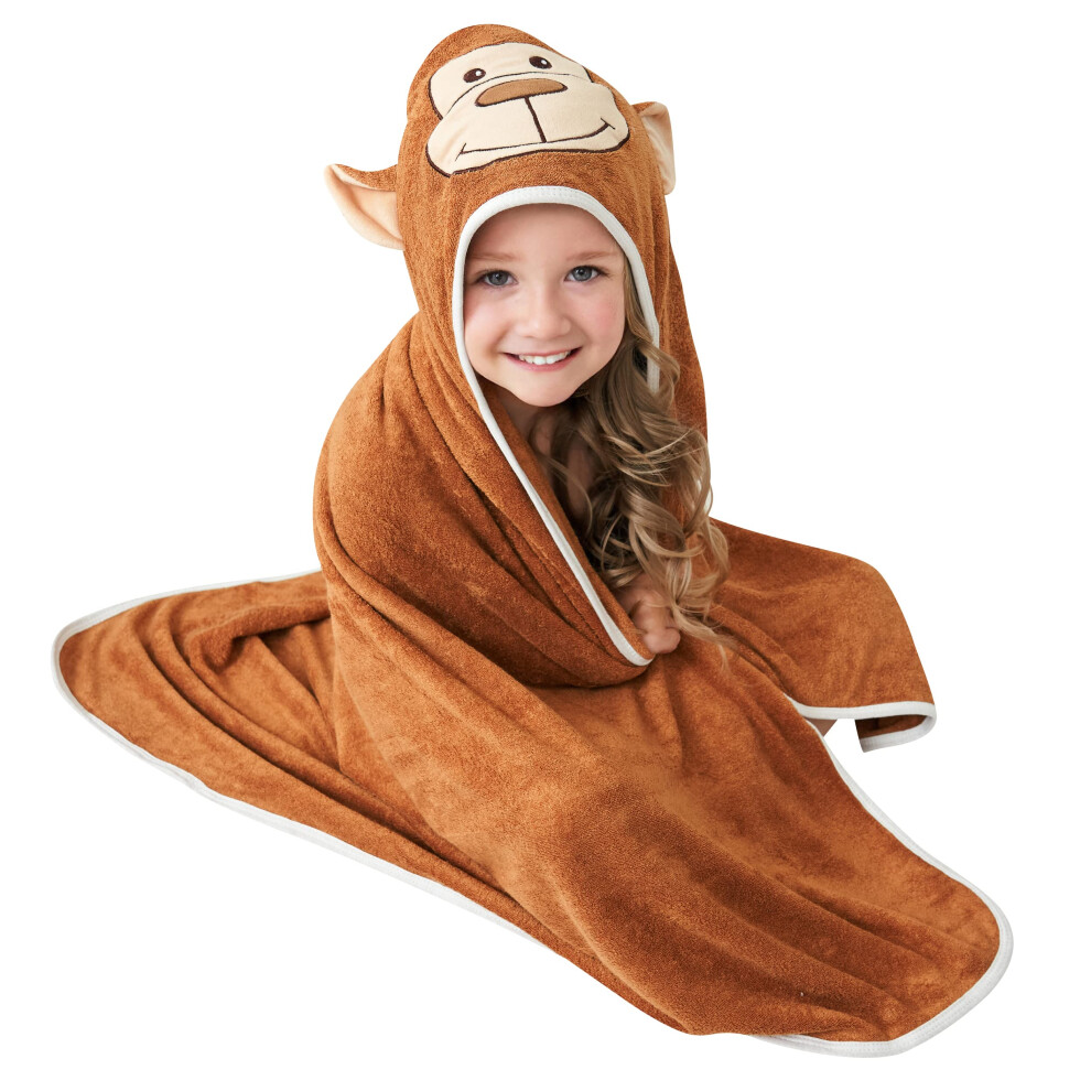 Serviette à capuche HIPHOP PANDA - Serviette de bain en rayonne de bambou avec oreilles d'ours pour nouveau-né, bébé, tout-petit - Grande serviet