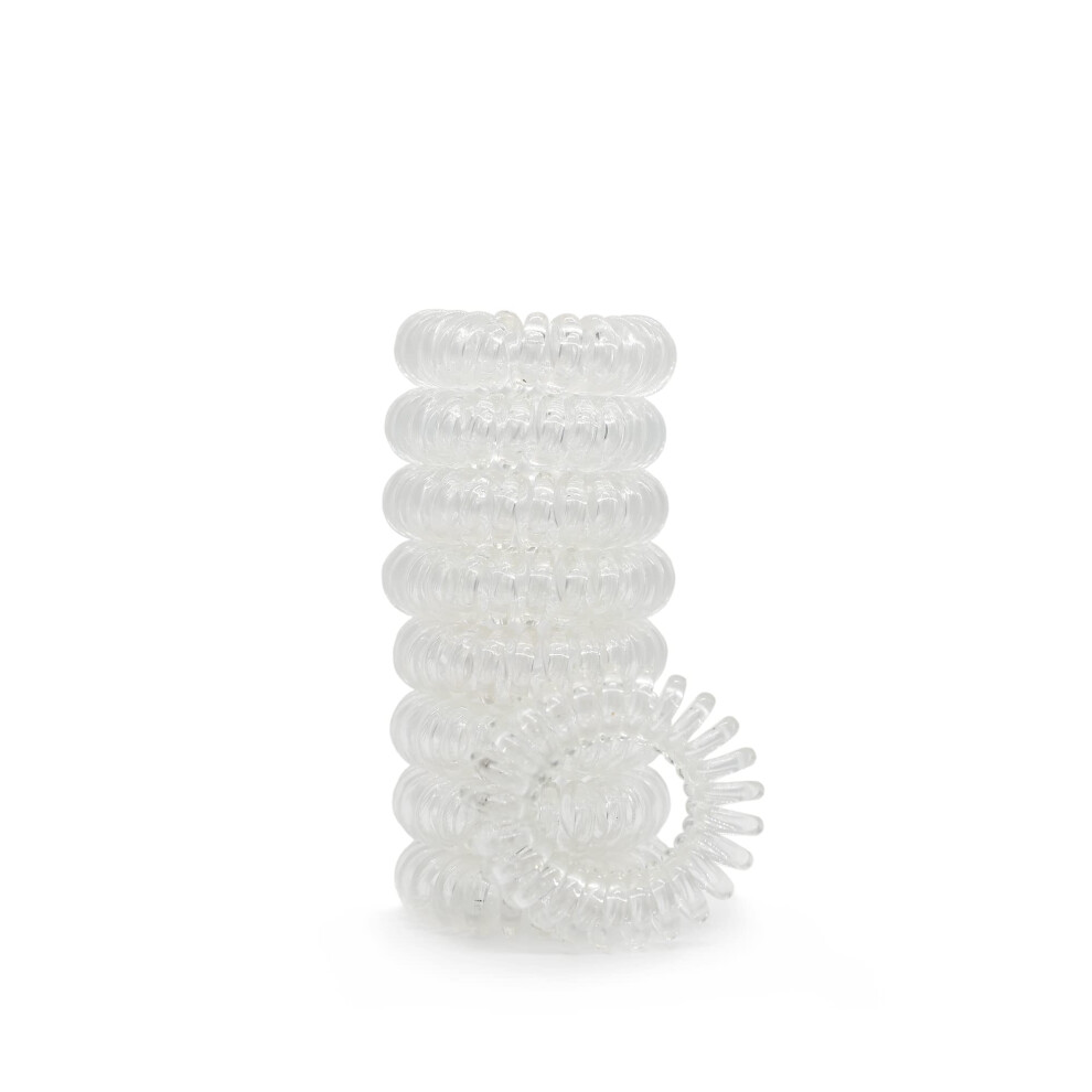 Chaos &. Chaosss Co. Spiral Phone Cord Hair Ties 9Pcs Clear Hair Coils