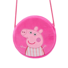 (PaigeRound) Peppa Pig Cute Piggy Peachy Plush Handbag Female Girl Bag Shoulder Kawaii