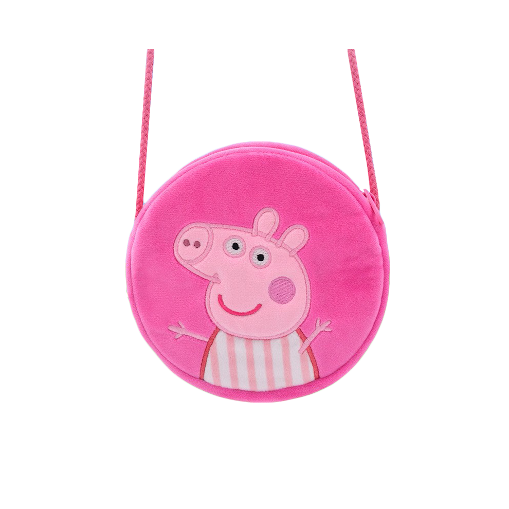 (PaigeRound) Peppa Pig Cute Piggy Peachy Plush Handbag Female Girl Bag Shoulder Kawaii