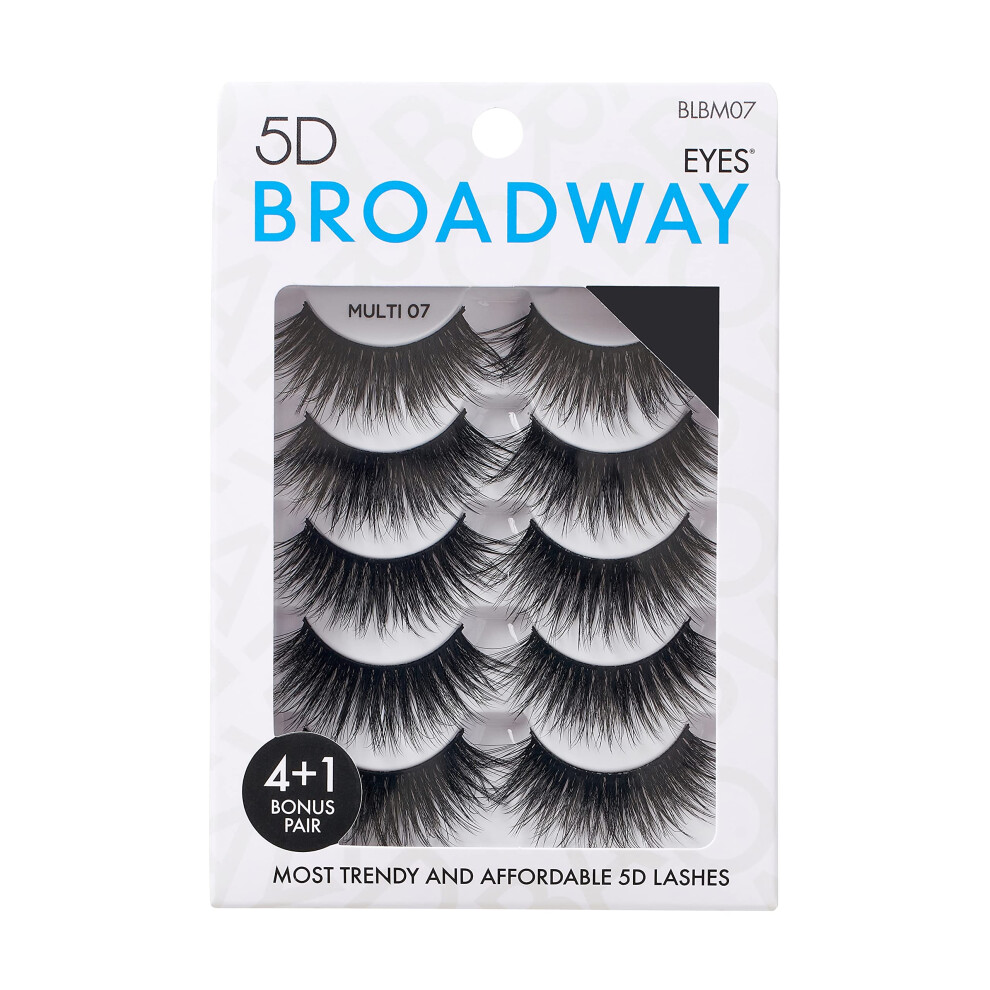 Broadway Eyes Broadway Lashes Strip False Eyelashes Multipack Fake Eyelashes Natural To Dramatic Look Lash Set 5 Pairs (07)