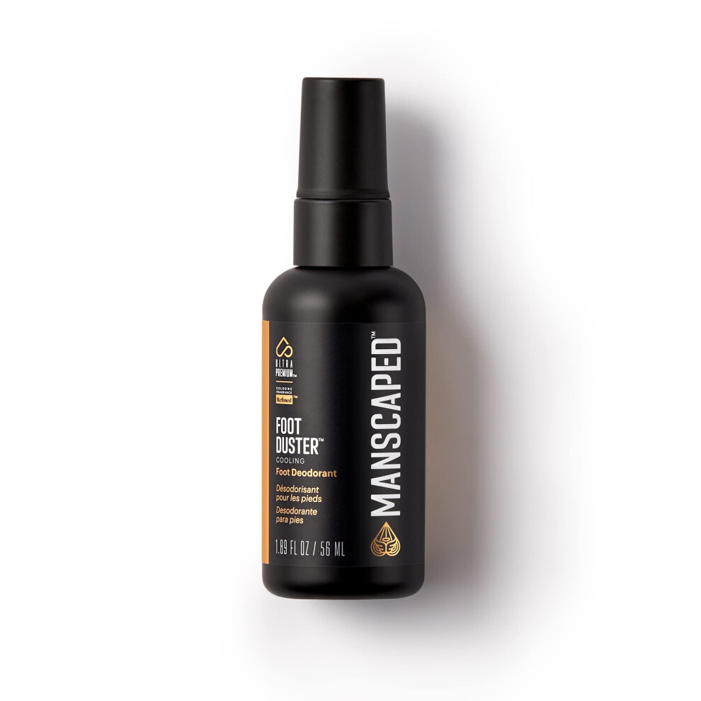 Manscaped The Foot Duster Deodorante Spray Rinfrescante E Lenitivo Per I Piedi Da Uomo Con Olio Di Tea Tree, Cocco E Menta Piperita, Profumo Raff-image