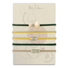 By Lilla Hair Ties for Women No Damage - The Original Bracelet Hair Tie - Hand Made Jewelry with Luxury Elastic and Tarnish Free Gold and Silver - Bo