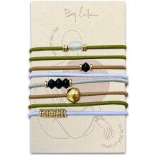 By Lilla Hair Ties for Women No Damage - The Original Bracelet Hair Tie - Hand Made Jewelry with Luxury Elastic and Tarnish Free Gold and Silver - Bo