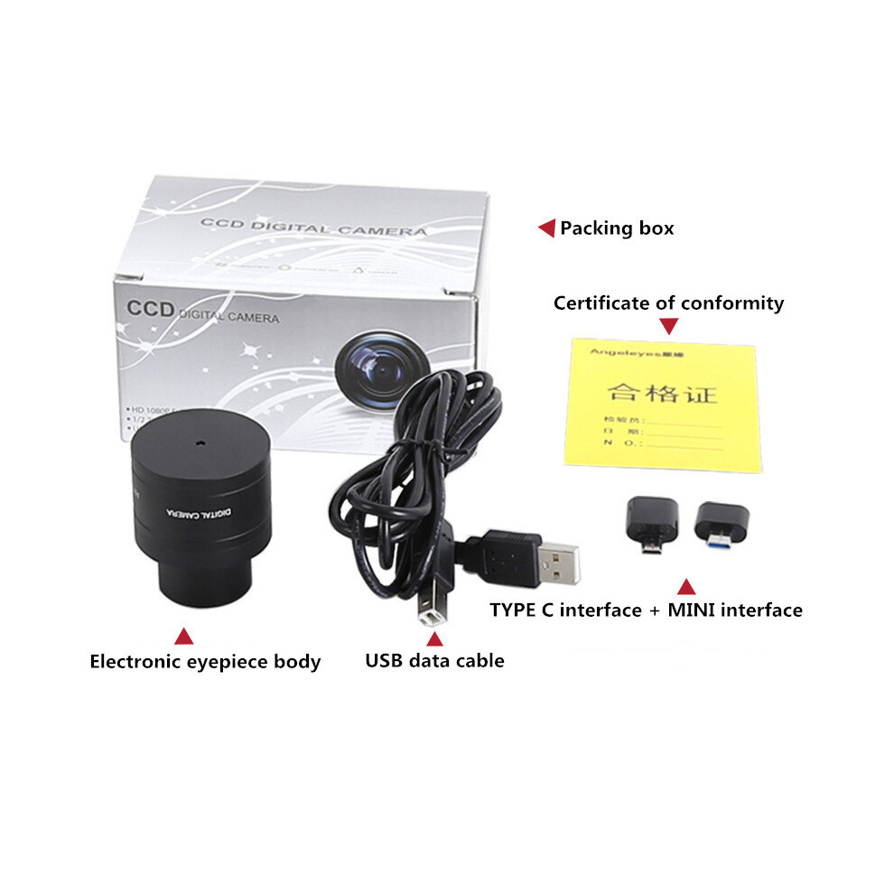 (Black) Telescope Camera Electronic Digital Eyepiece 1.25 Inch Astronomy Planetary Photography Camera Astronomical Telescope Accessories Black 9438795344152