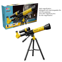 (Yellow) HD High Magnification Professional Astronomical Telescope Children Students Dual-Use Science Experiment Monocular Binoculars