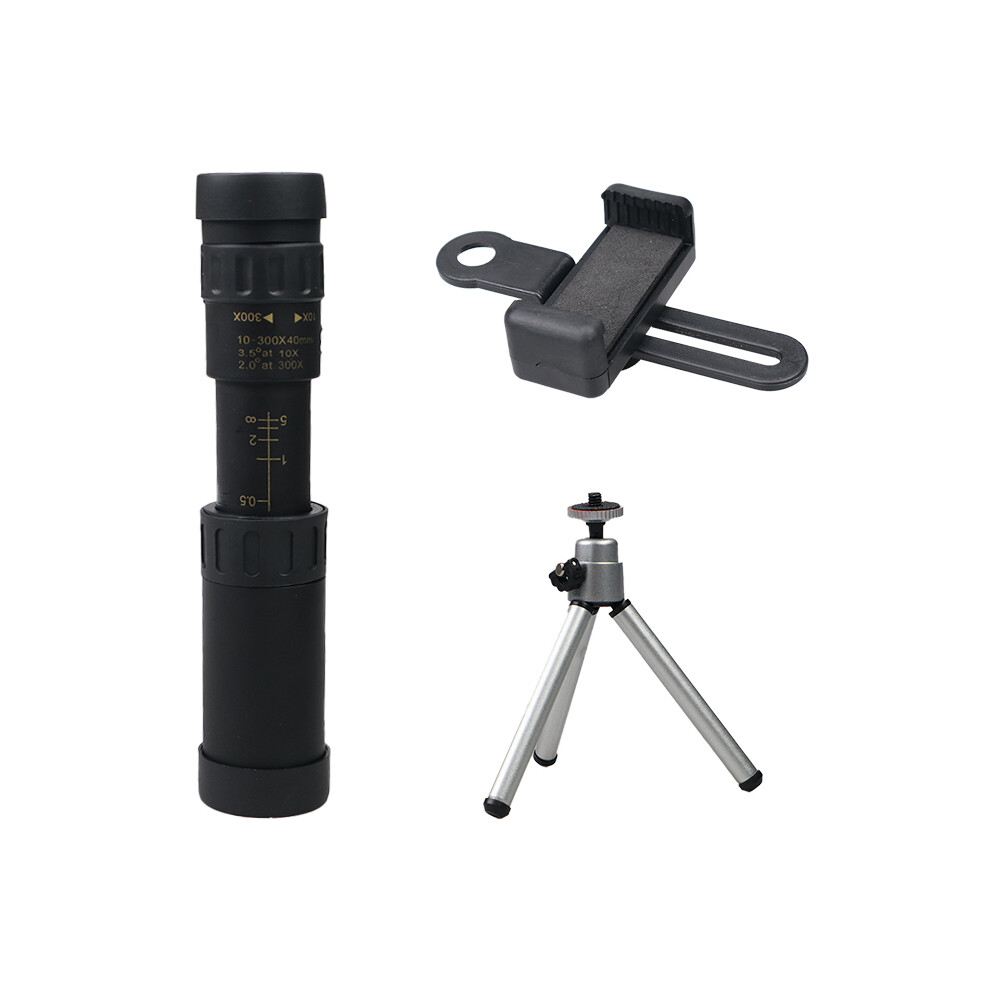 (B) 4K 10-300X40 Super Telephoto Zoom Monocular Telescope Portable Telescopio Camping Night Vision Telescope Astronomic Dropshipping 9438795342714