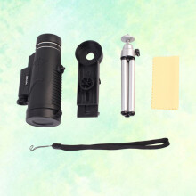 (Black 1) 50x60 Telescope 50X Magnification Night Vision Optic Lens Spotting Scope for Hiking