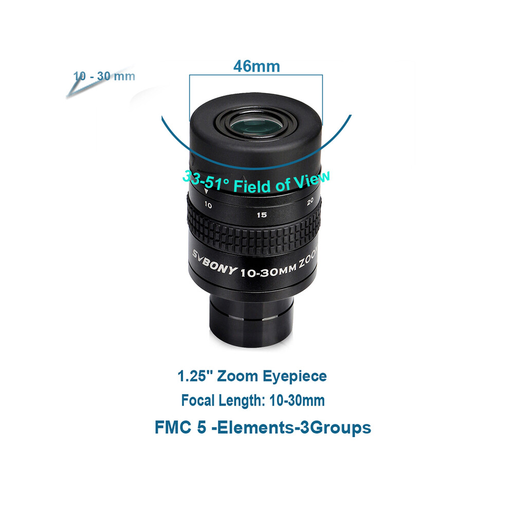 (10-30Mm) 1.25" Zoom Telescope Eyepiece 7-21Mm/8-24Mm/10-30Mm Fmc Zoom Lens Telescope Accessory For Astronomic Telescopes 9438795359392