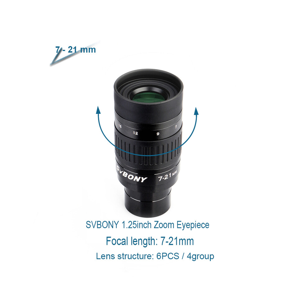 (7-21Mm) 1.25" Zoom Telescope Eyepiece 7-21Mm/8-24Mm/10-30Mm Fmc Zoom Lens Telescope Accessory For Astronomic Telescopes 9438795359385