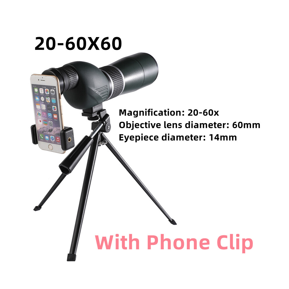 (B With Phone Clip) New 60/70Mm Spotting Scope High Powered Monoculars Telescope Target Binoculars Astronomic Profesional Telescópio Spyglass Scope 9438795359514