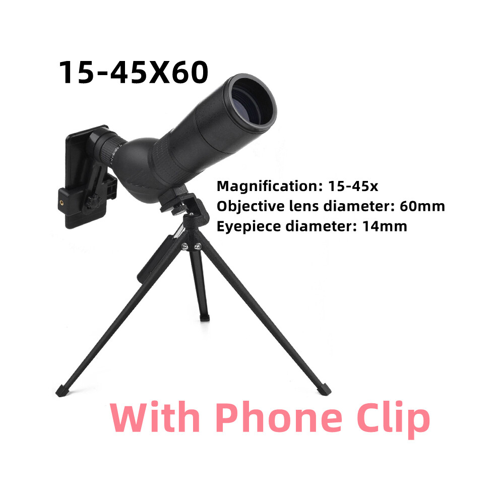 (A With Phone Clip) New 60/70Mm Spotting Scope High Powered Monoculars Telescope Target Binoculars Astronomic Profesional Telescópio Spyglass Scope 9438795359491