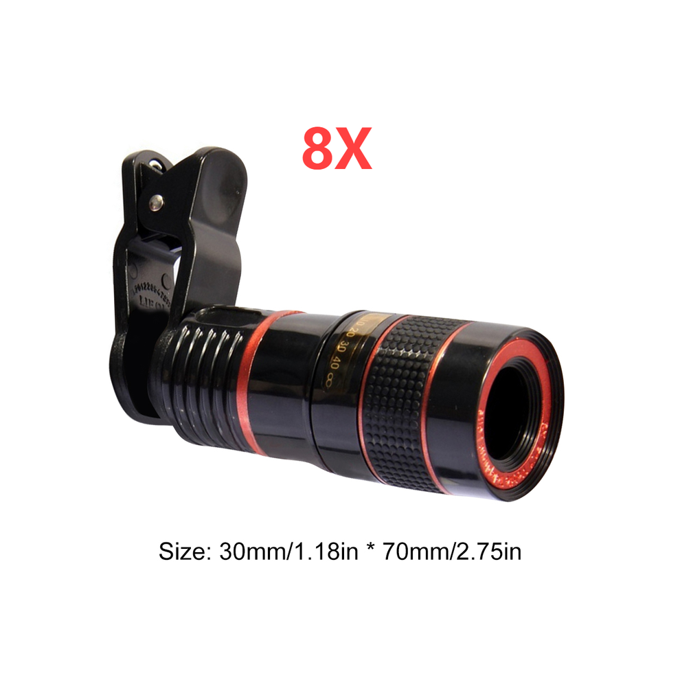 (8X) 8X 12X 20X Long Focus Mobile Phone Lens 8X Mobile Phone Telescope Hd Camera Lens External Zoom Special Lens For Camping Watching 9438795359996