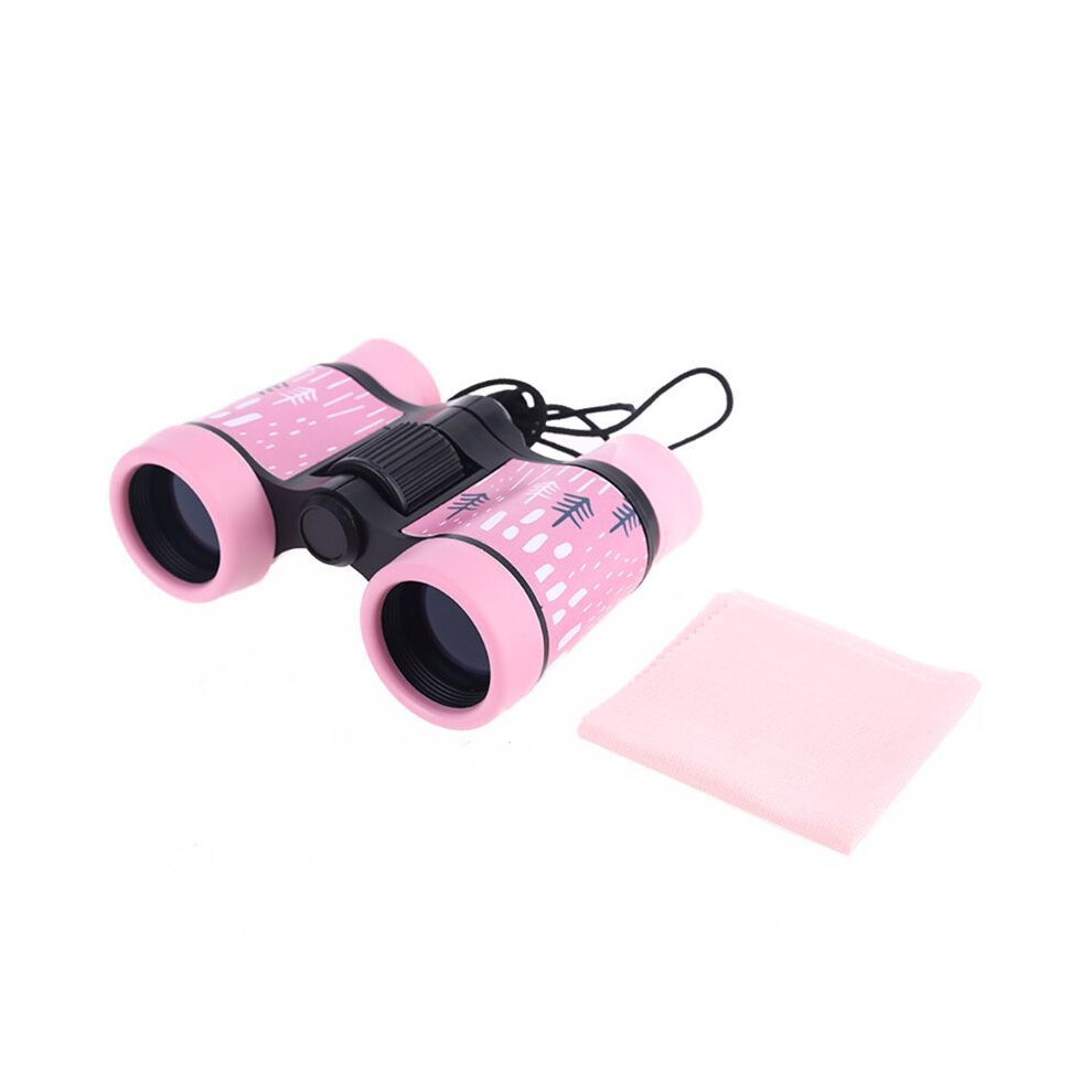 (Pink) 4X30 Binoculars Plastic Children Colorful Lightweight Telescope For Kids Compact Eyepiece Optical Objective Lens Outdoor Toys Pink 9438795338489