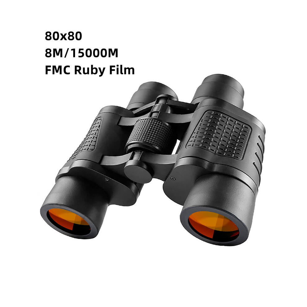 (80X80 Ruby Film) Binoculars 80X80 High Magnification Long Range Professional Telescope Hd Portable Eyepieces Civil Grade Night Vision Binoculo 9438795338724