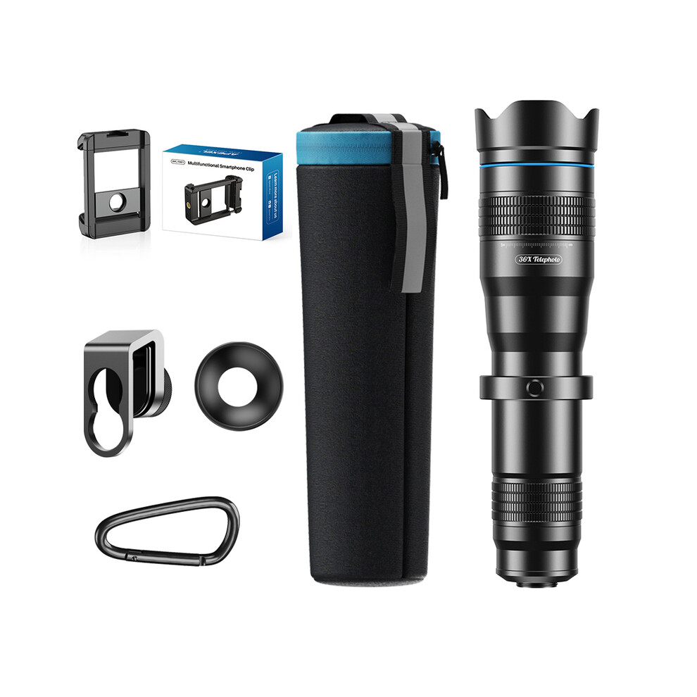 (Only 36X Lens) 60X Telephoto Lens Powerful Monocular Long Distance Phone Telescope Lens With Universal Clip For Bird Watching Camping 9438795357503