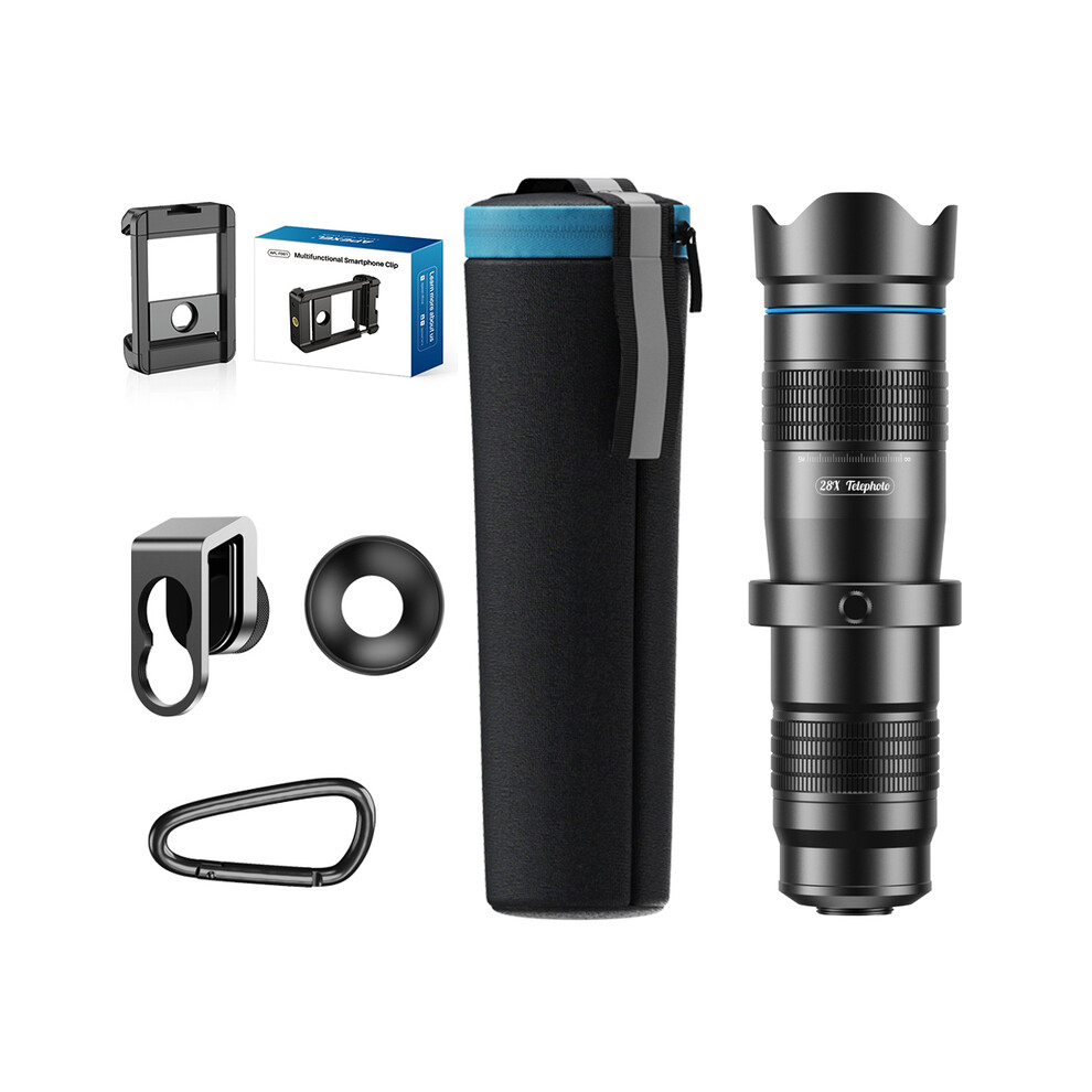(Only 28X Lens) 60X Telephoto Lens Powerful Monocular Long Distance Phone Telescope Lens With Universal Clip For Bird Watching Camping 9438795357497