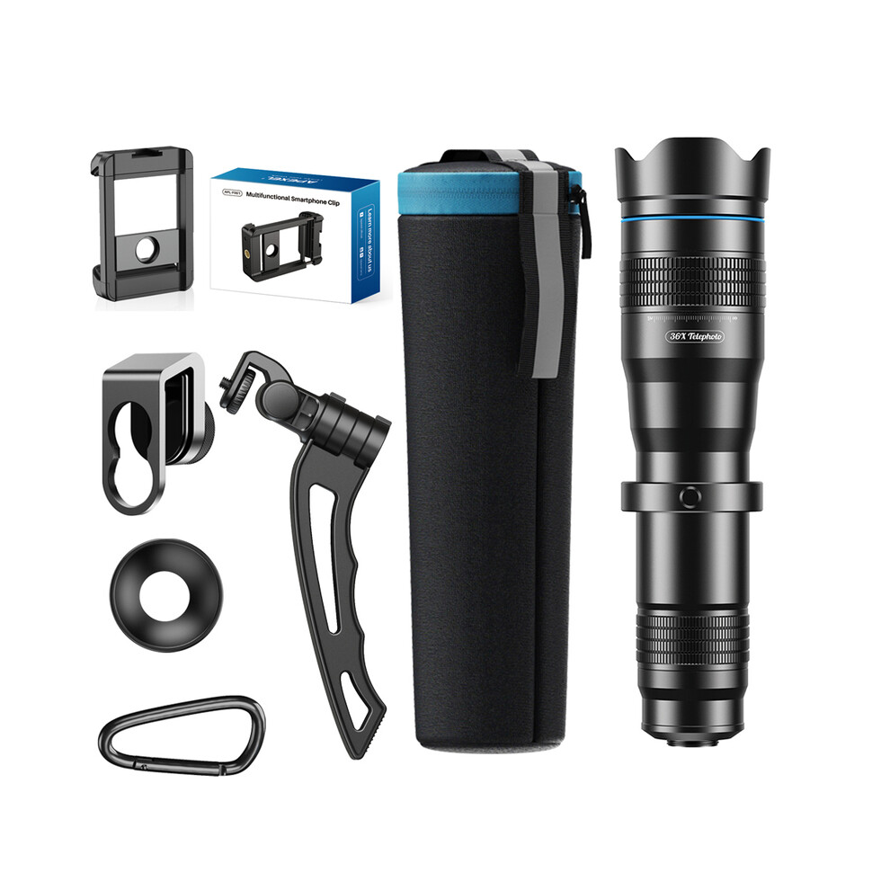 (36X Plastic Tripod) 60X Telephoto Lens Powerful Monocular Long Distance Phone Telescope Lens With Universal Clip For Bird Watching Camping 9438795357510