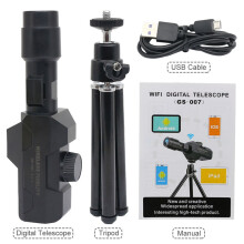 (Black) Million Pixel 70X WIFI Digital Telescope Objective Lens Photos Videos Taking APP Control Support Android IOS System With Tripod
