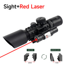 (Set A) Tactical Hunting Adjustable Sight Telescope Outdoor Sports Long Range Red/Green Dots Optical Telescope
