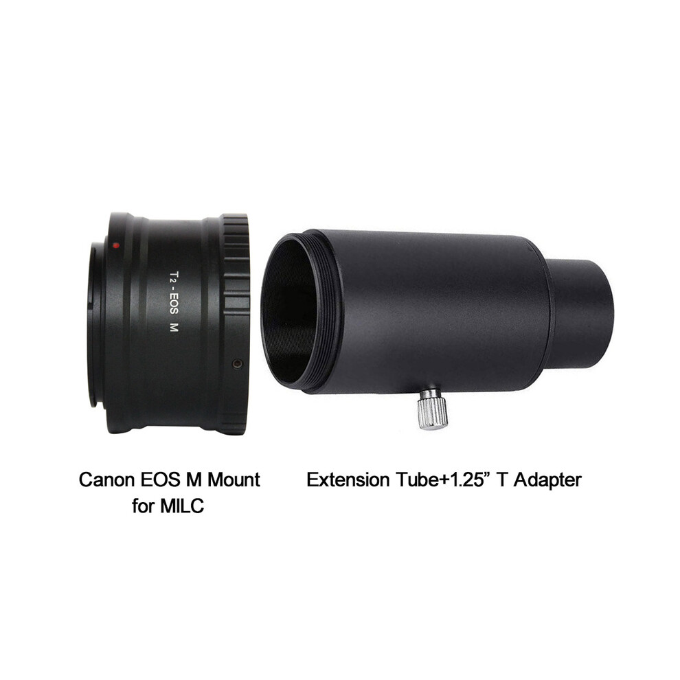 (For Canon Eos M) 1.25" T-Mount Metal Adapter+Extension Tube+Canon/Nikon/Sony/Pentax Slr/Dslr Cameras T-Ring Astronomical Telescope Photography 9438795355004