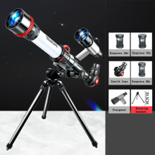 (Red) Outdoor Telescope Professional Kids Astronomical Telescope Stargazing High Magnification Moon Space Planet Tripod for Children