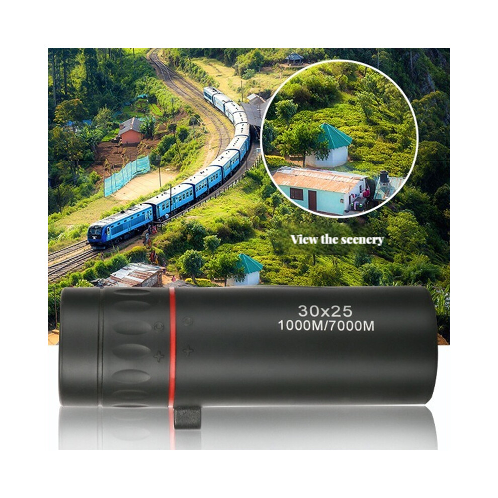 (30X25 Telescope) 30X25 Telescope 60/100X25 Optical Zoom Field View Telescopes Film Hunting Hd Adjustable Focal Length 7X Monocular Telescope Red 9438795356797