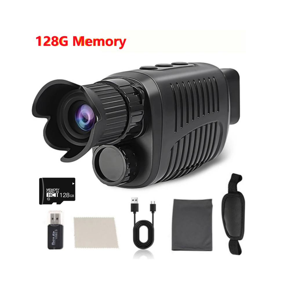 (128G Memory) Monocular Night Vision Device 1080P Hd Infrared Camera 5X Digital Zoom Hunting Telescope Outdoor Search Full Darkness 300M Light 9438795355950