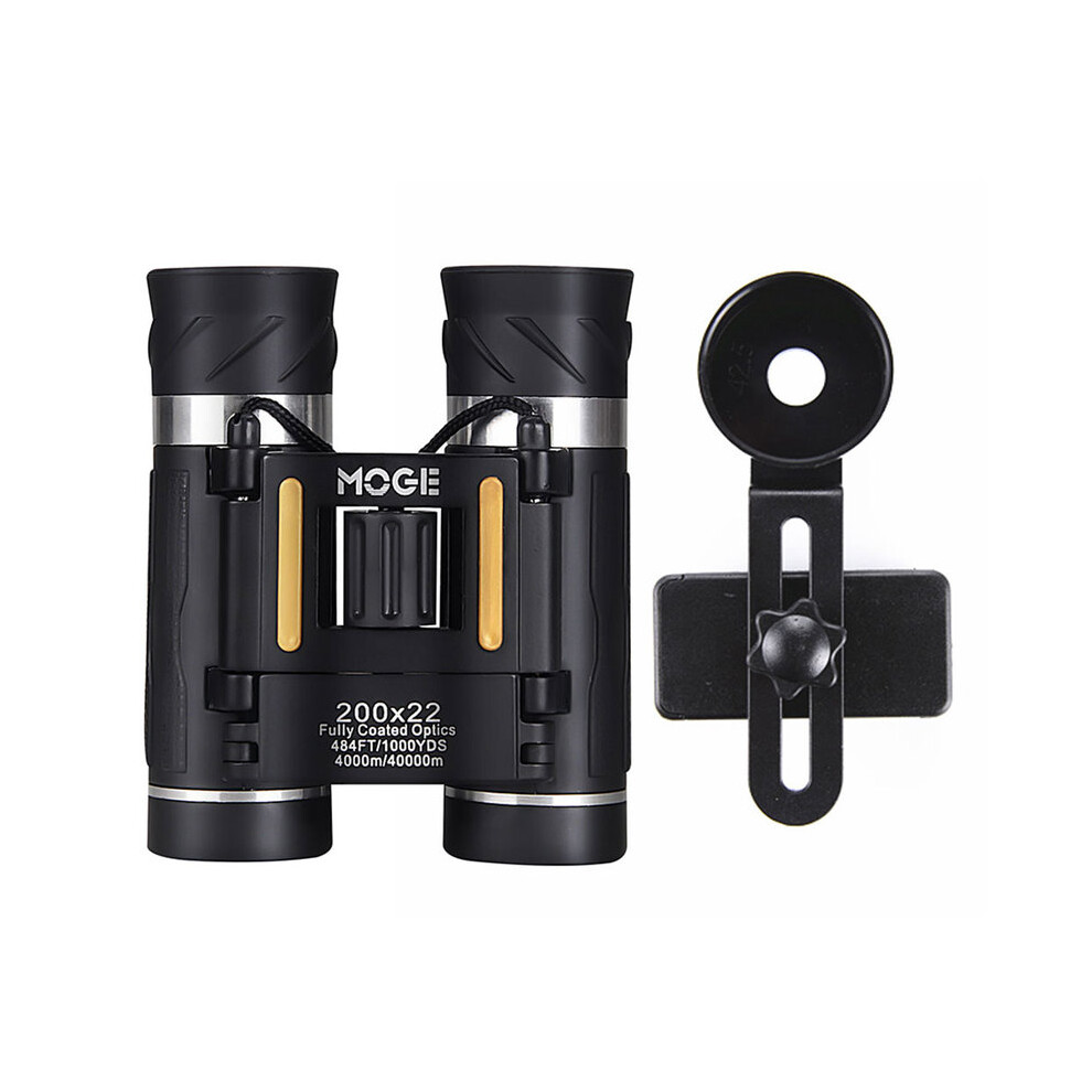 (Binoculars With Clip) Moge 200X22 Upgrade Hd Binoculars Professional 40000M Long Range 10X High Magnification Telescope For Hunting Camping Concert 9438795352768