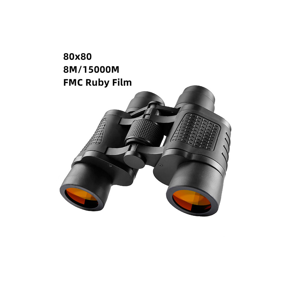(80X80 Ruby Film) Binoculars 80X80 High Definition Twilight Night Vision Outdoors Portable Coordinate Ranging Adult Major High Power Telescope 9438795352799