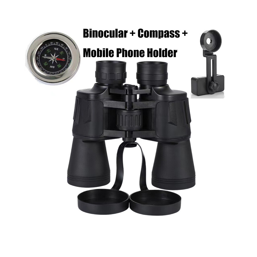 ( Binocular Set) Powerful Telescope 20X50 Professional Binoculars Low Night Vision Long Range Waterproof Military Hunting Camping Equipment Black/Light 9438795353093