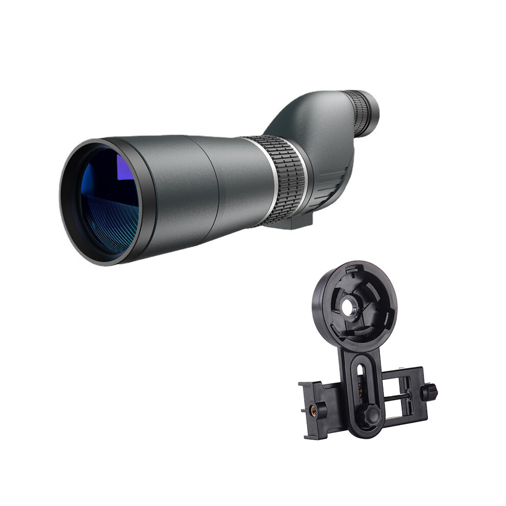 (A With Phone Clip) 20-60X60 Long Range High Monocular Magnification Birdwatching Astronomical Telescope Hunting Camping Bak4 Prism Fmc Waterproof 9438795354083