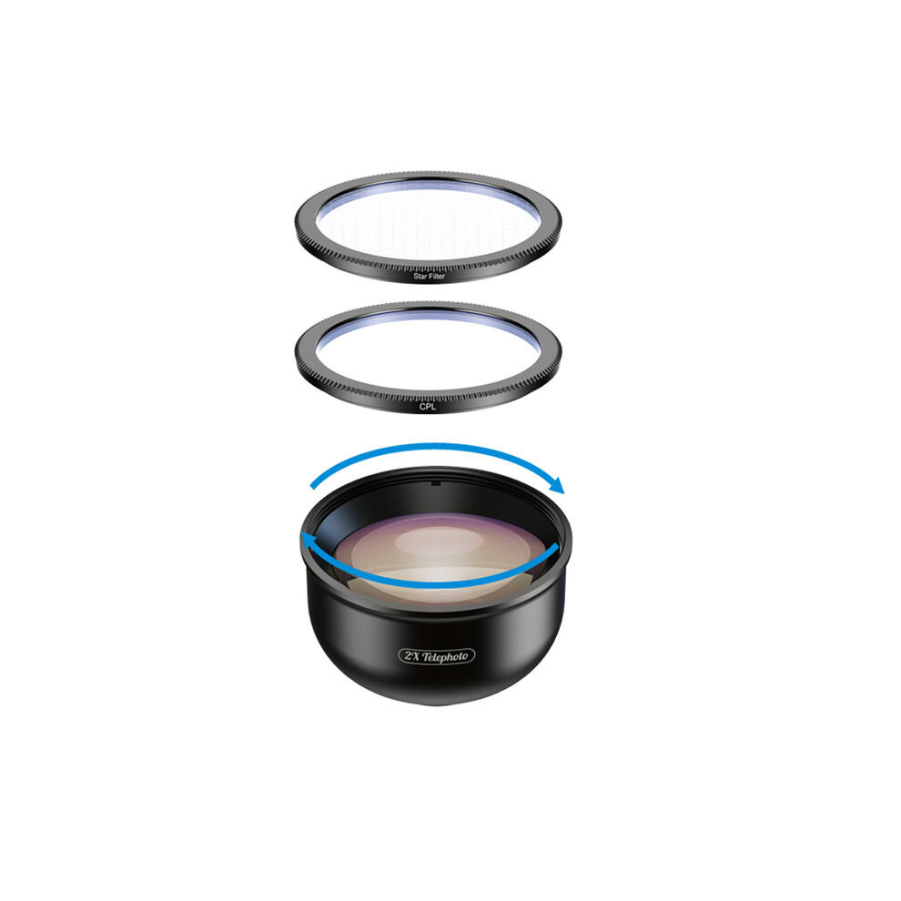 (With Cpl Star Filter) Universal Cell Phone Lens Hd Mobile Camera Telephoto Portrait Lens 2X Telescope For Iphone Android All Smartphones 9438795353284