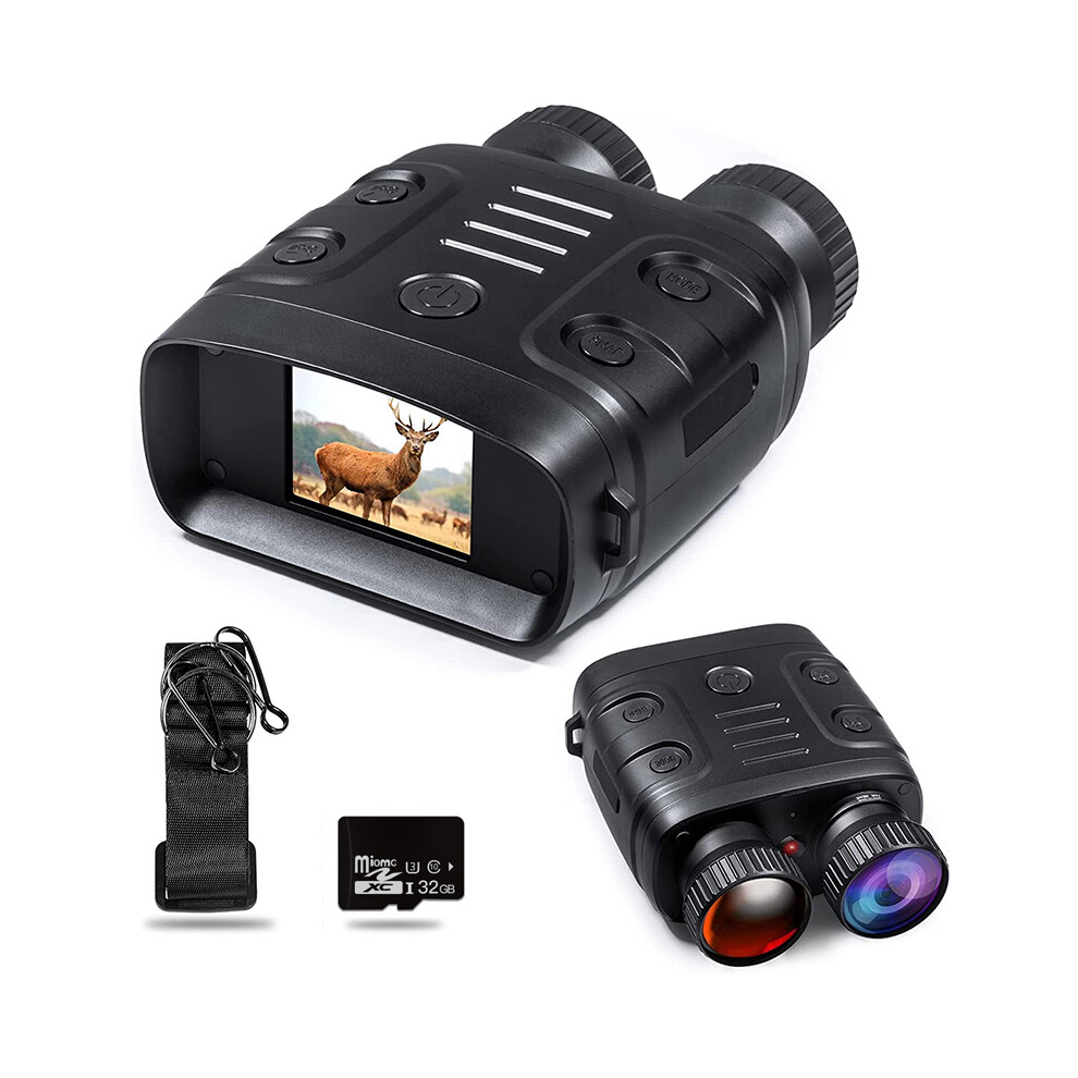 (R18 Add 32G) Binoculars Night Vision Device 1080P Hd 850Nm Infrared 5X Digital Zoom Telescope Goggles Outdoor Hunting Camping Full 300M Dark 9438795353987