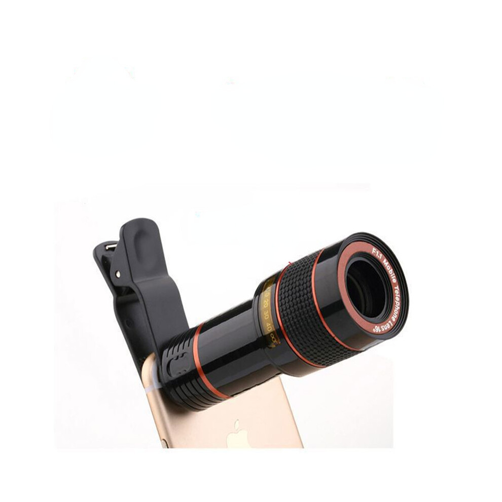 ( 12X) 8X/12X Scope For Travel Hunting Mini High Magnification Monocular Telescope Long Focus Lens Universal For Digital Camera & Phone Black 9438795350504