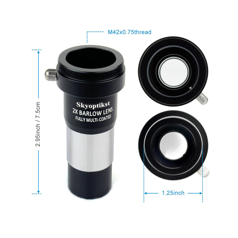 (2x Barlow lens) DIY Reflector Astronomical Telescope Set D114F900 Primary Mirror And Secondary Mirror W/ Base Focuser 10/25mm Eyepiece Findersco-image-OPC-PGDM2WS-NEW