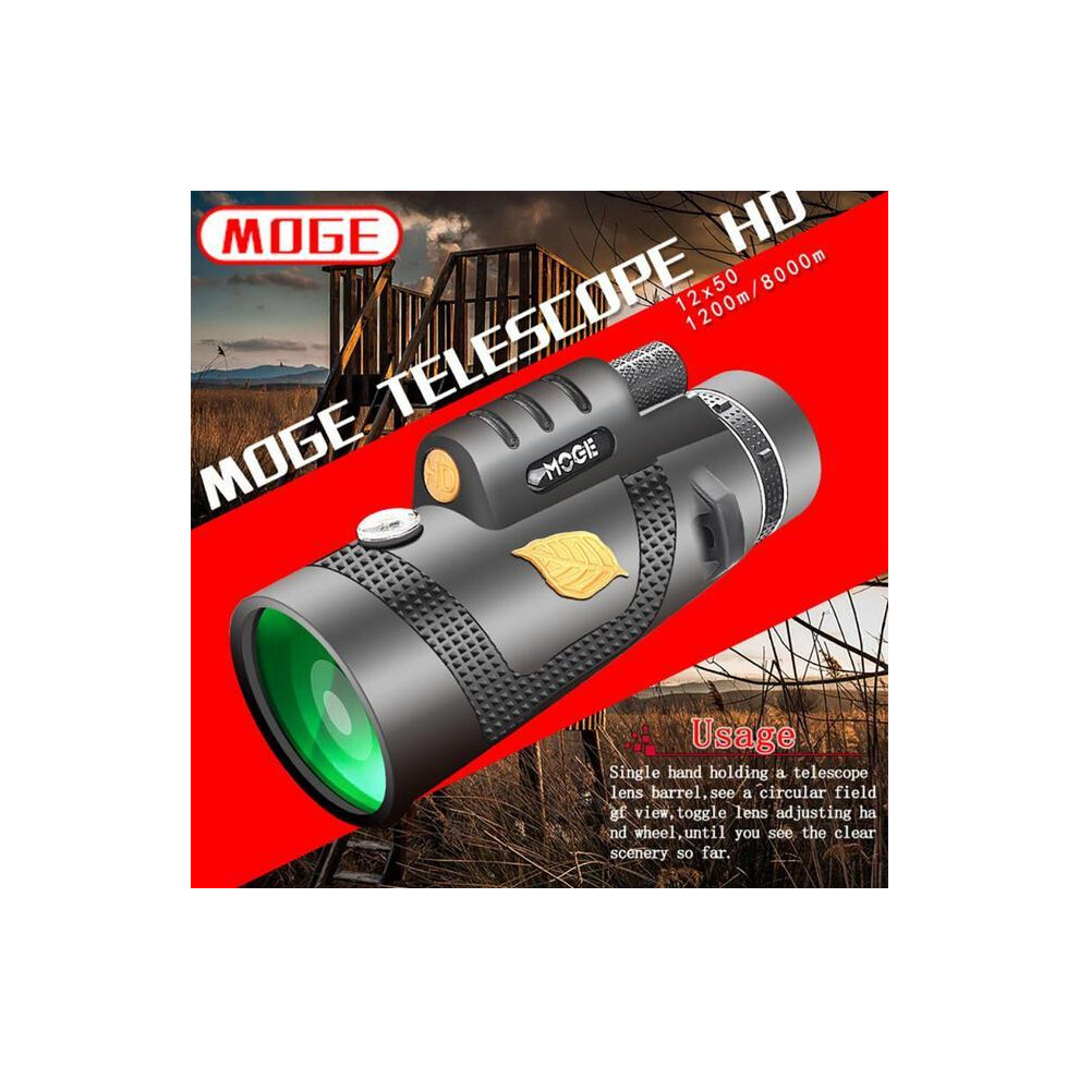 (Monocular) 12X50 Telescope Professional Monocular Powerful Binoculars Bak4 Hd Pocket Telescope With Aluminum Tripod Cell Phone Holder 9438795351501