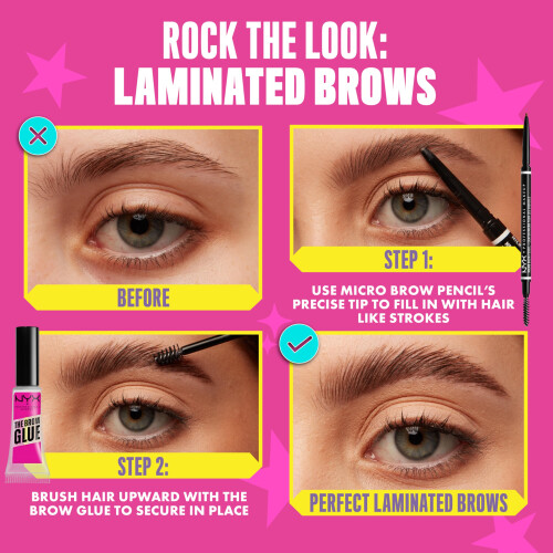 NYX Professional Makeup NYX PROFESSIONAL MAKEUP Micro Brow Pencil (Ash Brown) + Brow Glue (Clear) 2-Pack Bundle 2