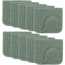 Comfy Cubs Muslin Burp Cloths 20 x 10 Pack of 10 - Large 6-Layer Ultra Absorbent 100% Cotton for Baby Drool and Messes - Soft Safe & Gentle Ba