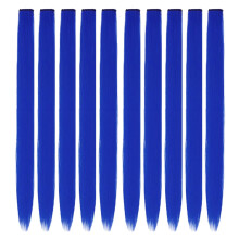 SEVENHEAD Hair Extension Clips 10 stk i dyb bl? 20 tommer lige h?r syntetiske fiber h?rstykker til fest