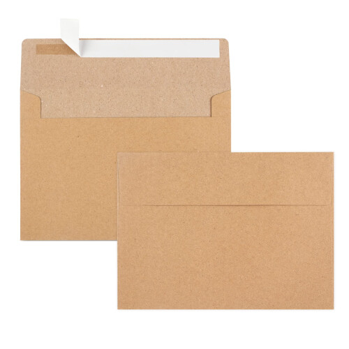 Sobres Papel Kraft Sobres Marrones B6 X50 - Papel Kraft 140g/m², Adhesivo Húmedo, Con Pegatinas Para Decorar Sobres Papel Kraft 140g Invitaciones Pegatinas
