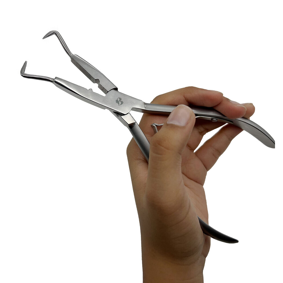 Miracle 7.5 Inch Microlink Hair Extension Pliers - Professional Nano Bead & Micro Bead Hair Extension Tool For Opening Tightening And Application (E