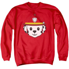 Trevco Sportswear NICK10342-AS-1 Paw Patrol Marshall Emoji Adult Crewneck Sweatshirt, Red - Small