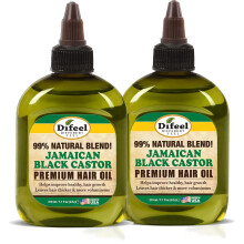 Aceite capilar de ricino negro jamaicano natural Difeel Premium, 7.1 oz (paquete de 2) - Aceite de ricino negro jamaicano para el crecimiento del